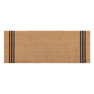 Rugs Hides: Long coir door mat with black stripes 120cm