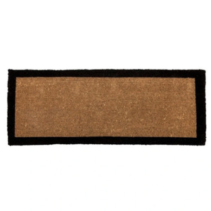 Rugs Hides: Long coir door mat with black border 120cm