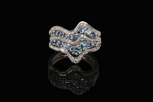 Products: Braided River, Sapphire & Aquamarine Ring