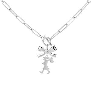 Silver Necklace: Karen Walker Girl With A Bow Necklace