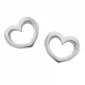 Silver Earrings: Karen Walker Mini Heart Earrings Silver