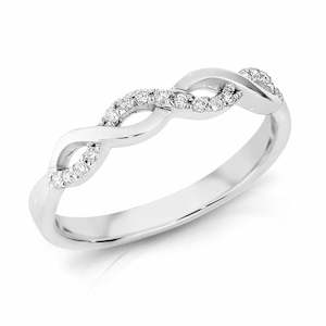 Diamond Rings: 9ct White Gold Diamond Twist Ring
