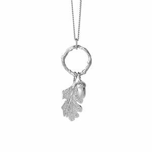 Karen Walker Jewellery: Karen Walker Acorn & Leaf Loop Necklace Silver