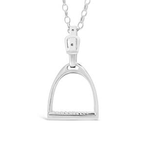 Equestrian Themed Jewellery: Large Silver Stirrup Pendant