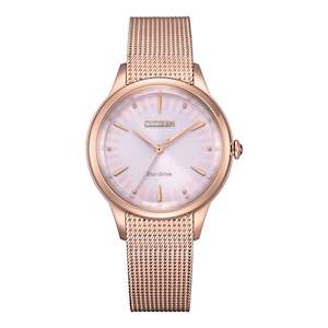 Citizen Eco Drive Watches: Citizen Eco-Drive Ladies Rose Gold Watch with Mesh Bracelet