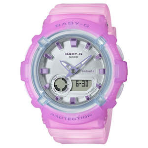 Ladies Watches: Casio Baby-G Pink Transparent Ana-Digi Watch