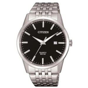 Mens Watches: Citizen Gents Steel Black Dial Watch