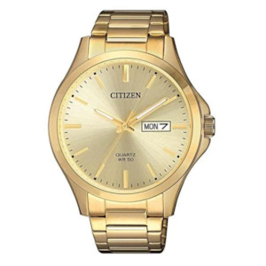 Mens Watches: Citizen Gents Gold Watch with Day & Date