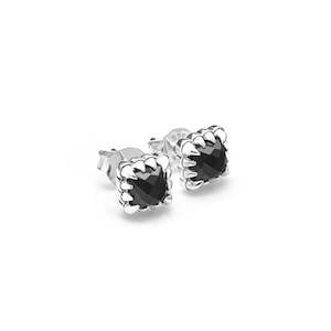 Silver Earrings: Stolen Girlfriend's Club Mini Claw Stud Earrings - Onyx