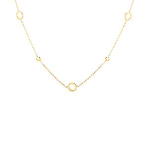 9ct Gold Circle & Bead Chain Necklace