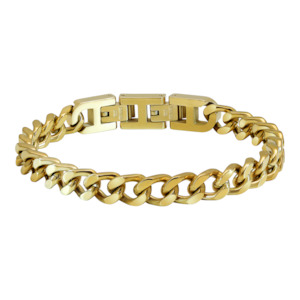 Mens Jewellery: Rochet Men's Gold Plated Steel Curb Bracelet
