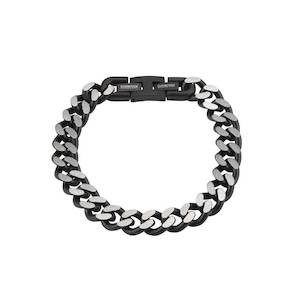Mens Jewellery: Cudworth Steel Antique Grey Men's Curb Bracelet