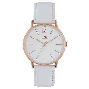JAG Billy Watch Rose with White Dial & Leather Strap