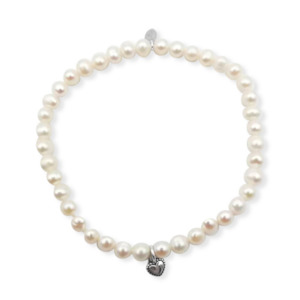 Bracelets Bangles: La Pierre White Freshwater Pearl Stretchy Bracelet