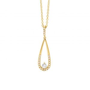 Ellani Collections: Ellani Gold CZ Teardrop Pendant