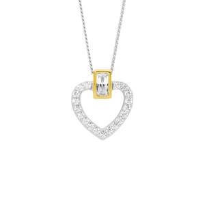 Ellani Two Tone Heart Pendant