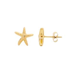 Ellani Gold Steel Starfish Stud Earrings