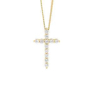 Ellani Collections: Ellani Gold CZ Cross Pendant