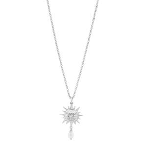 Karen Walker Silver Sun & Pearl Necklace