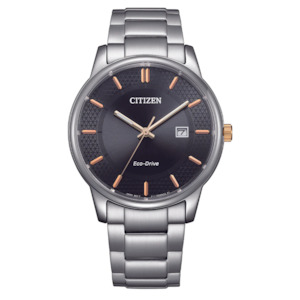 Citizen Eco Drive Watches: Citizen Eco-Drive Gunmetal Grey with Rose Gold Accents