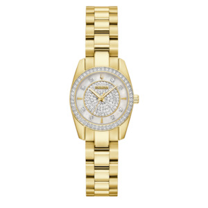 Ladies Watches: Bulova Ladies Gold Crystal Boxed Set Watch & Bracelets