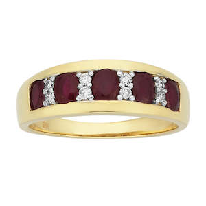 Ruby & Diamond Anniversary Ring