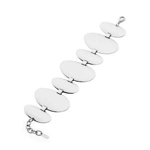 Ellani Steel Multi Oval Disc Bracelet