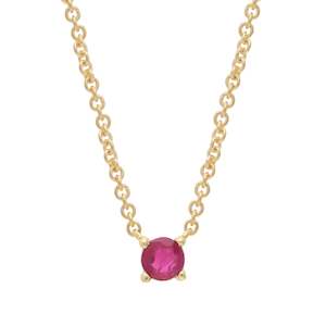 9ct Gold Ruby Solitaire Necklace