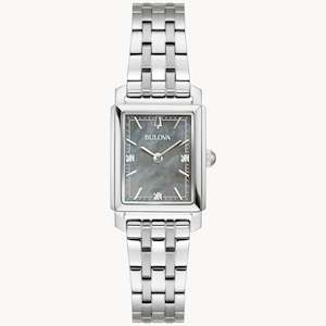 Bulova: Bulova Ladies Rectangle Steel Watch