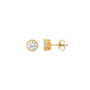 Ellani Collections: Ellani Gold Plated CZ Stud Earrings