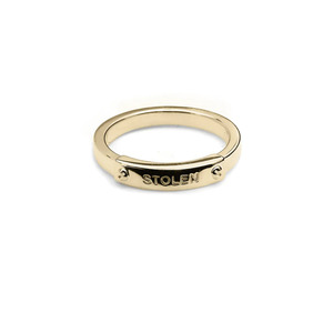 Stolen Girlfriends Club: Stolen Girlfriends Club Gold Plated Bolted Band Ring