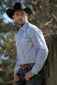 Shirts: Wrangler Mens Clinton Logo LS Shirt