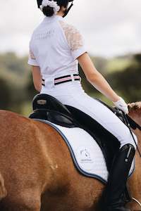 Equestrian Collective Black Seat White Competition Technical Tights