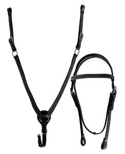 Horse: Double Hill Refined Western Headstall & Breastplate Set
