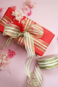 Regal Stripe Wire Edge Organza (unit 1)