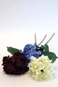 Artificial Flowers Foliage: Silk Hydrangea - Box 12 + 48