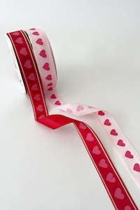 Ribbons Cords Strings: Grosgrain Heart Ribbon 18m (unit 1)