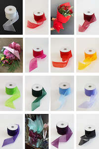 Chiffon Woven Edge Ribbon 75mm (unit 1)
