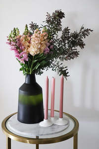 Green Glass Frosted Vase (units 6)