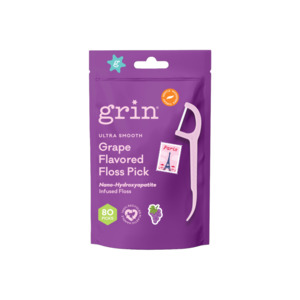 Adults Floss: Ultra Smooth N-HA Infused Floss Picks 80pk Grape