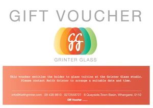 Grinter Glass Glass Blowing Voucher, Glass blowing Voucher