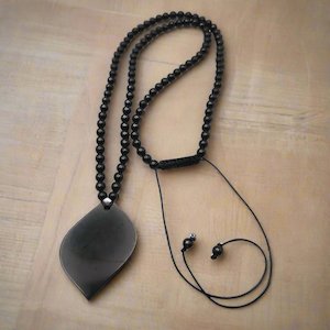 Shungite Healing And Protection Shungite Nz: Shungite Crystal Beads & Petal Necklace - Embrace Natural Health