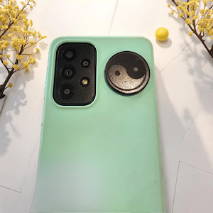 Shungite Healing And Protection Shungite Nz: Shungite Stone Phone Sticker / Device Sticker - Yin Yang - 30mm