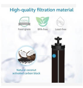 Water Filter Black Carbon Replacement filter - Compatible With Gravity Filtration System