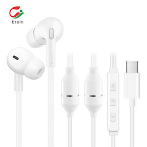 Air tube In Ear Headphones White with inbuilt Microphone TYPE C Connector