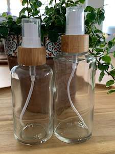 Essential Oil Accessories: Clear Bamboo Mist Bottles 2 Pack