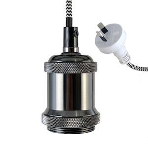 Plug-In Pendant Cord E27 60W - Gunmetal