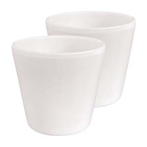 New: White Ceramic Cover Pot - 10cm