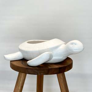 One Offs Reduced To Clear: White Turtle Ceramic Pot