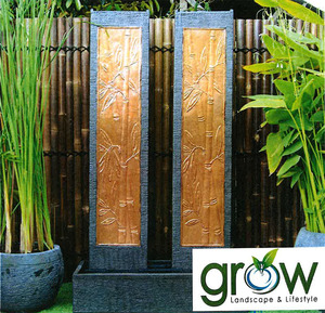 Twin Tower Bamboo Wall Fountain – Grow Landscape & Lifestyle